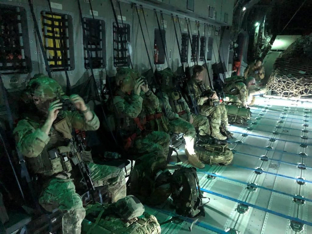 ARW personnel using night vision equipment in Kabul