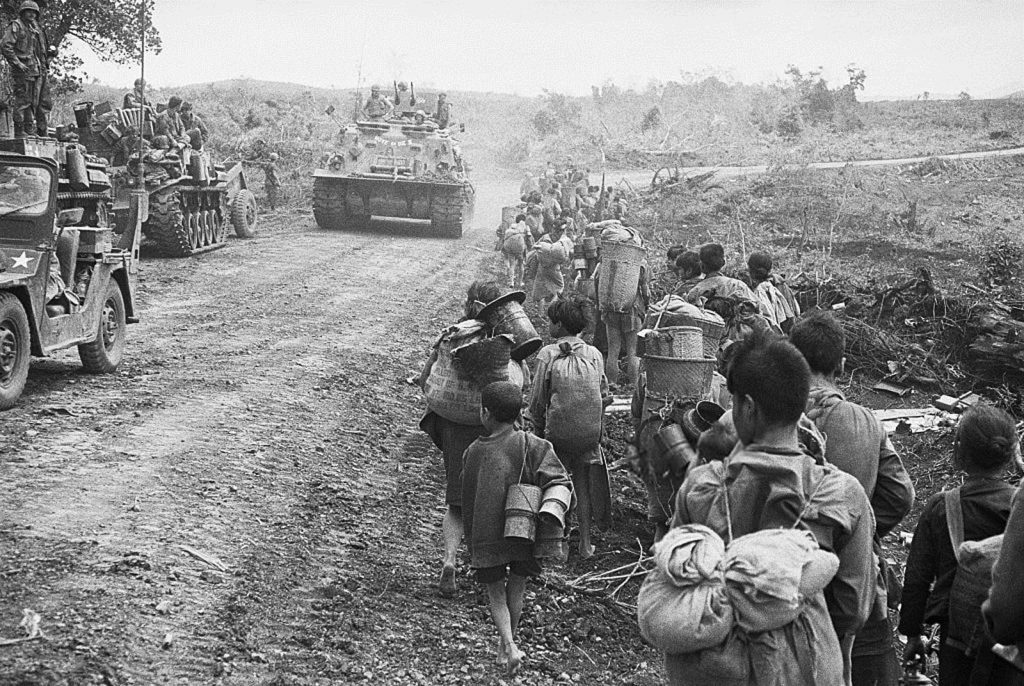 Hmong People Crossing the Laos-Vietnam Border in 1971